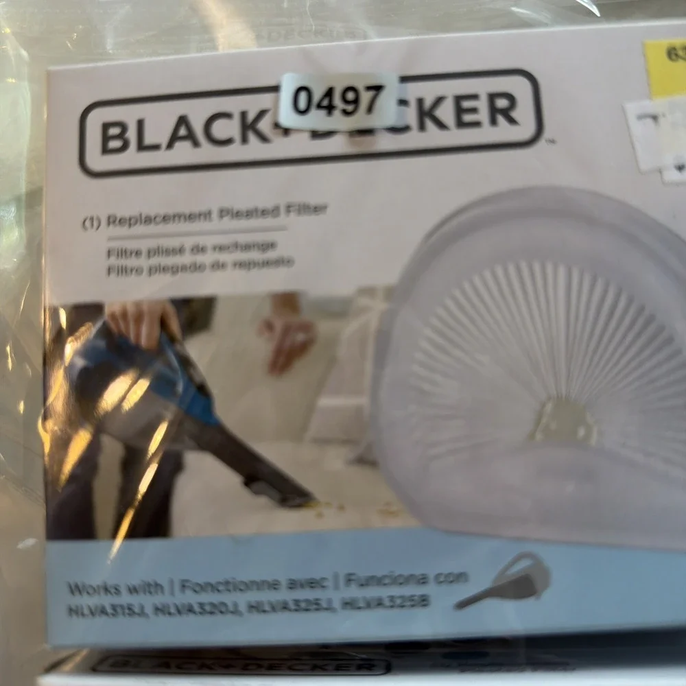 (2) New Genuine Black & Decker Replacement Pleated Hand Vacuum Filters VLPF10
